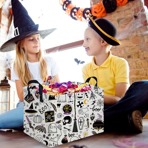Image of Halloween Ghost thriller basket,Empty Halloween basket,Horror and thriller decor,Trick or Treat Box for Boys and Girls,Horror decor(Magic Halloween)
