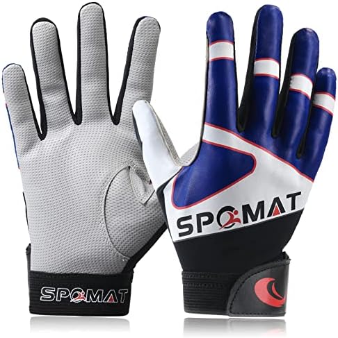 SPOMAT Youth Baseball Batting Gloves for Kids Boys Girls Ages 5-12, Vibrant Blue XS/S