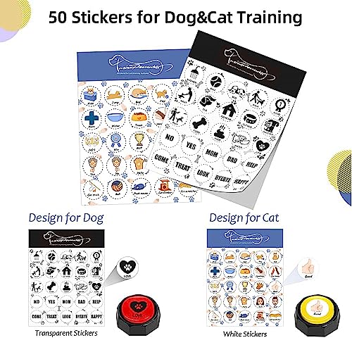 Ribosy Set Of 8, Dog Speech Training Buzzers, Recordable Buttons With Stickers - Train Your Dog To Voice What They Want #TOP3