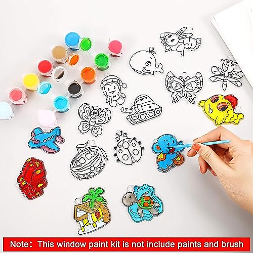 image for Sratte 48 Pcs Sun Catcher Kits for Art Window DIY Suncatchers Craft fo