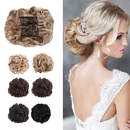 HANYUDIE Messy Bun Hair Piece Easy Stretch Hairpieces Combs in Chignon Hair Piece for Women (JW-1224)