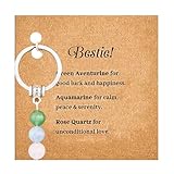 igvean Bestie Gifts Best Friend Keychain Aventurine Gift for Friends Soulmate Sister Christmas Birthday Gifts for Her