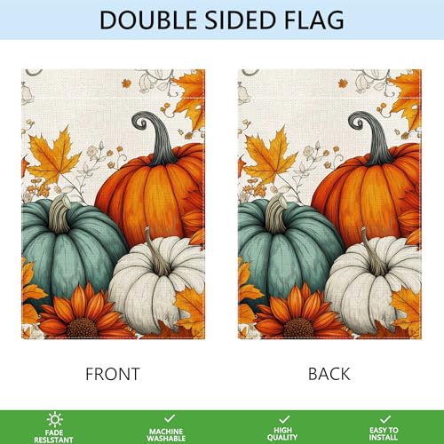 Drapeau d'automne double face en toile de jute robuste pour extérieur - 7