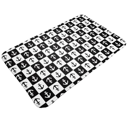 Alfombras de baño antideslizantes y lavables, tapetes de cocina para suelo, alfombras de entrada para interiores, anclajes náuticos, 1 alfombra de puerta de baño con respaldo de goma, 20 x 31.5
