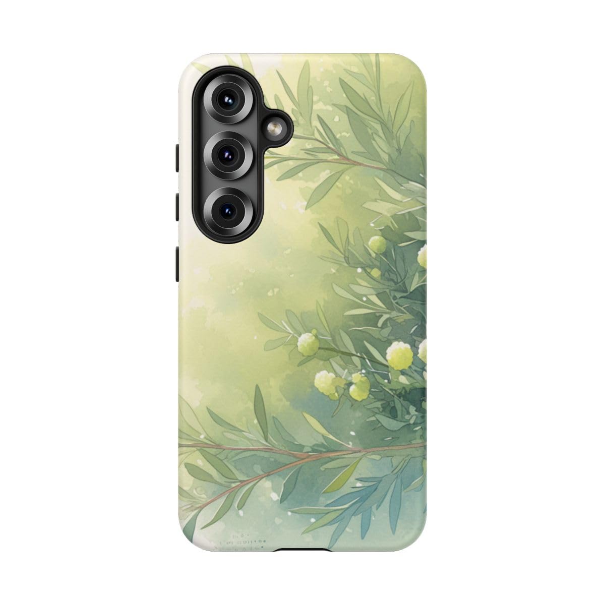 Coque Samsung S25 illustration botanique verte rigide mate - 5