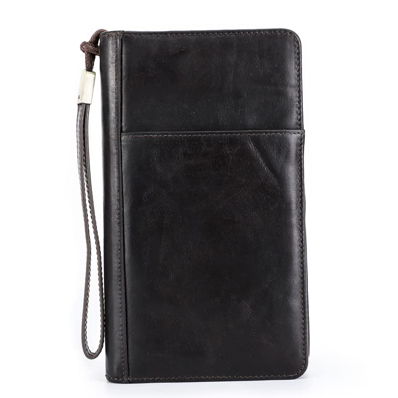 Generic Genuine Leather Mens Clutch, Leather Document Bag, Passport Bag, Zipper Mens Storage Bag, Mobile Phone Bag