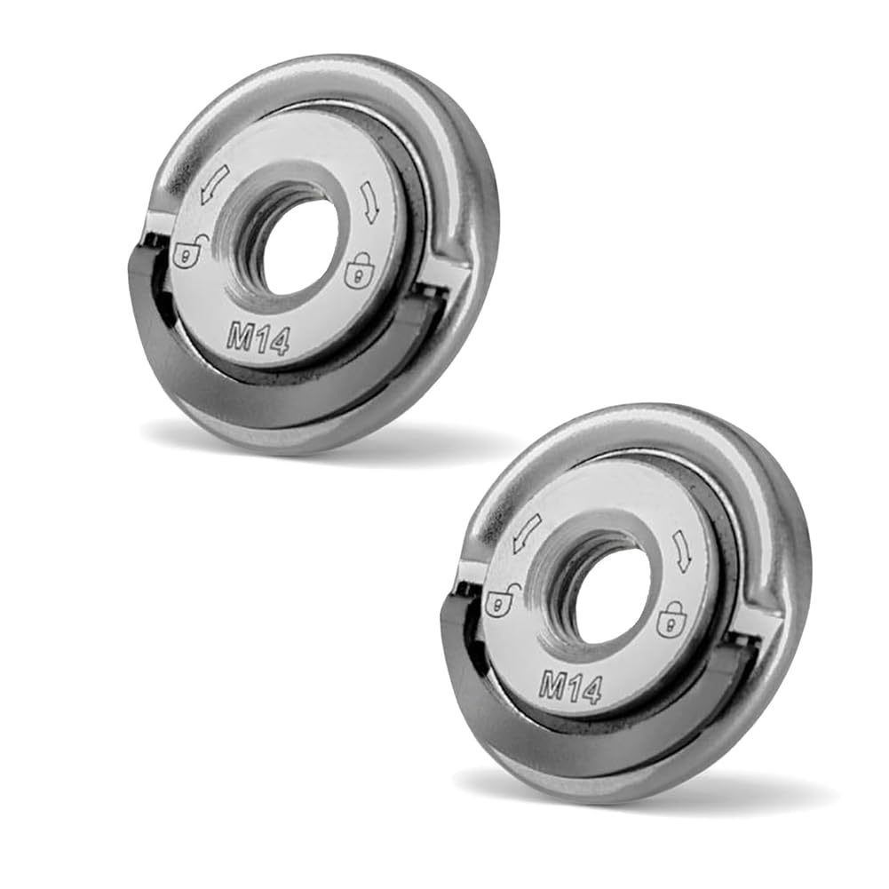 Jnchdghwa As Shown Flange Locking Nut,M14 Thread Angle Grinder, 2Pcs Angle Grinding Tool Flange Nut For Fixing Cutting Disc