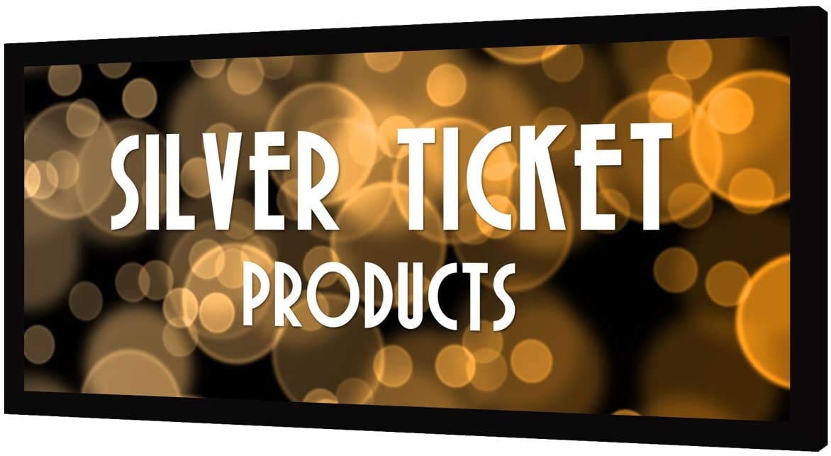 Silver Ticket Products STR Series 6 Piece Home Theater Fixed Frame 4K / 8K Ultra HD, HDTV, HDR &amp; Active 3D Movie Projection Screen, 2.35:1 Format, 115" Diagonal, Silver Material STR-235115-S