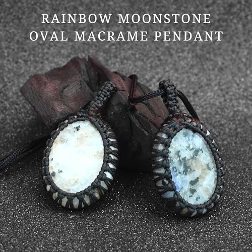 Image of REMEDYWALA Gemstone Macrame Pendant for Reiki & Crystal Healing, Natural Stone