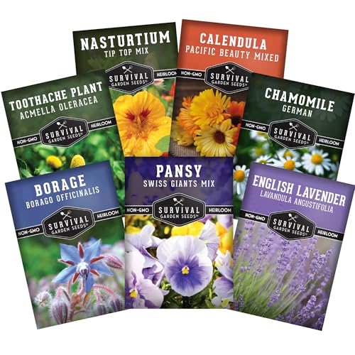 Edible Flower Seeds for Planting – 7 Variety...