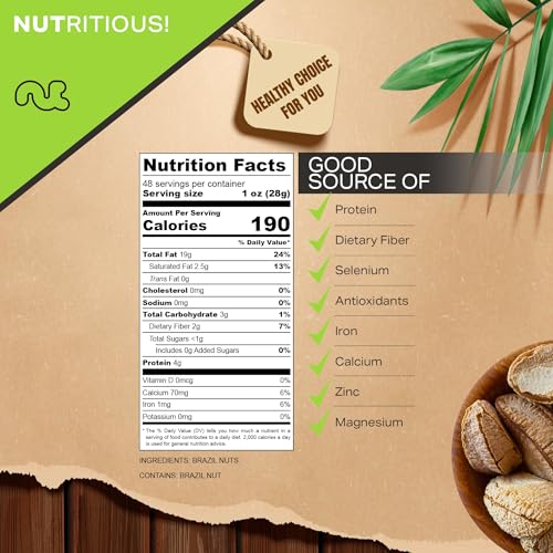 Image of NUT CRAVINGS - Raw Brazil Nuts In Shell - Whole, (48oz - 3 LB) Bulk Nuts Packed Fresh in Resealable Bag - Healthy Protein Food Snack, All Natural, Keto, Vegan, Kosher