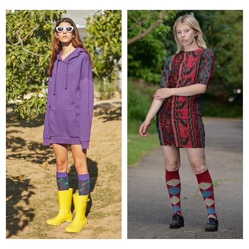 Tipi Toe Women's 6 Pairs Colorful Patterned Knee High Socks4