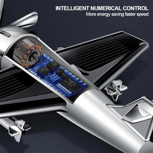 Image of SARTE Car Dashboard Decoration Item Solar Airplane Perfume Diffuser Automatic Rotating Jet Air Freshener Unique Solar Powered Car Dashboard Toy and Interior Accessory for Long-Lasting Fragrance