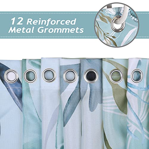 Bonhause Sea Turtle Shower Curtain for Bathroom Teal Blue Ocean Beach Coastal Decorative Bath Curtain 72 x 78 Inch Polyester Fabric Waterproof Bathroom Curtain with 12 Hooks - Image 4