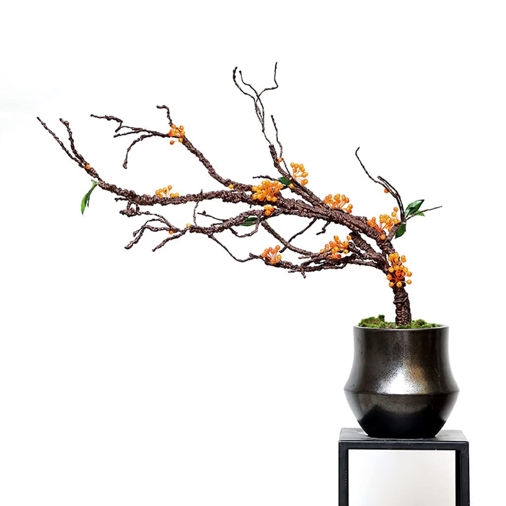 AYCDL Artificial Plants Indoor Indoor Artificial Bonsai Green Plant Potted Black Flower Pot Home Living Room Office Desktop Decoration Ornaments Fake Plant,B-65 * 55cm,A-70 * 52cm