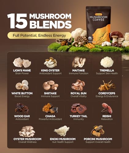 Mushroom Coffee with 15 Natural Mushrooms