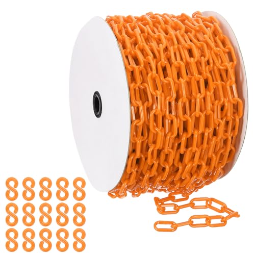 Grande chaîne en plastique orange de 164 pieds pour clôture