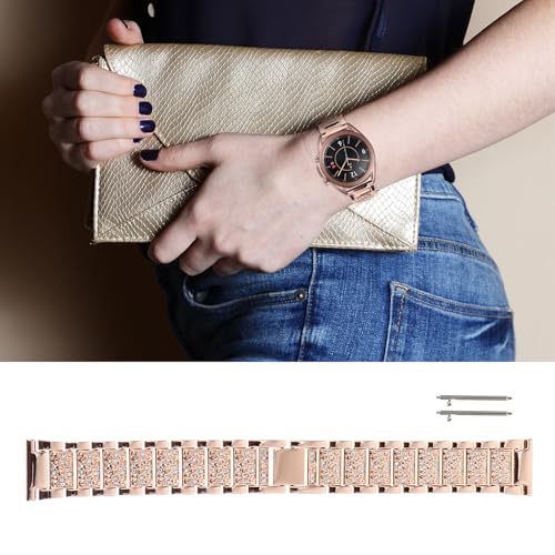 Correa para reloj de acero inoxidable con brillo rosa miniatura 6