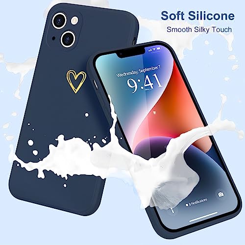 Image of Wirvyuer for iPhone 14 Case Cute Slim Shockproof Phone Case with Wireless Charging Support and Protection, Navy Blue