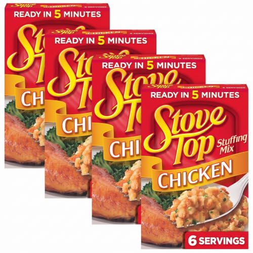 Stove Top Stuffing Mix Box, for Dinner Sides and Thanksgiving Dinner, Chicken, 6 oz (Pack of 4)
