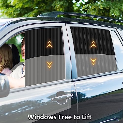 Image of ZATOOTO Car Window Shades for Side Window 4 Pack Magnetic Car Curtains for Privacy Car Window Covers Blackout Blinds Upgrade to a Classy Ride for Camping Sleeping