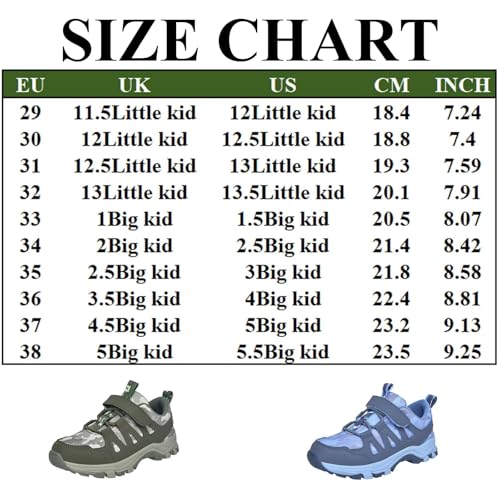 Boys' and Girls' Non-Slip Outdoor Hiking Shoes Children's Cushioned Hiking Walking Shoes Suitable for Camping, School, Travelling 7