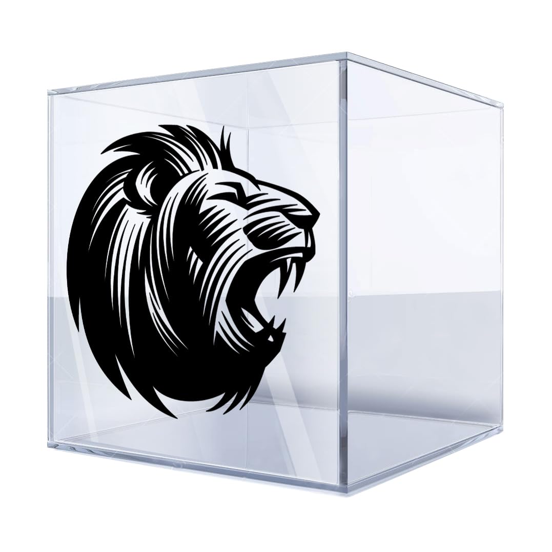 Decal Stickers Vinyl Lion Car Window Wall Art Decor Doors Helmet Truck Motorcycle Note Book Mobile Play Room Size: 5 X 4.4 Inches Black