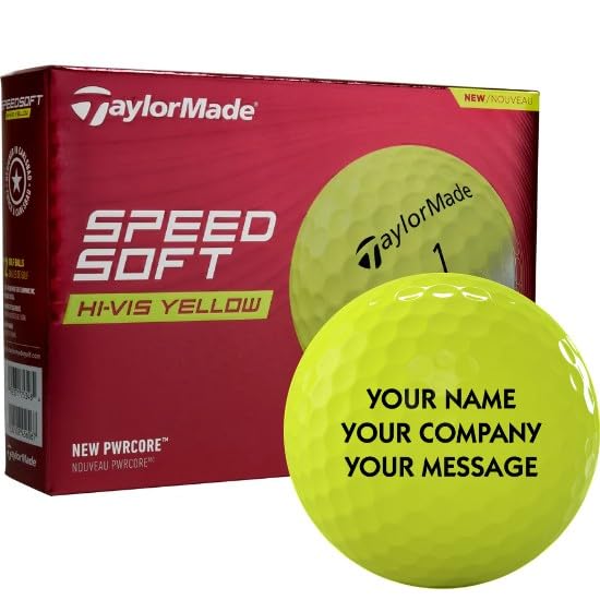 Taylormade SpeedSoft Yellow Personalized Golf Balls