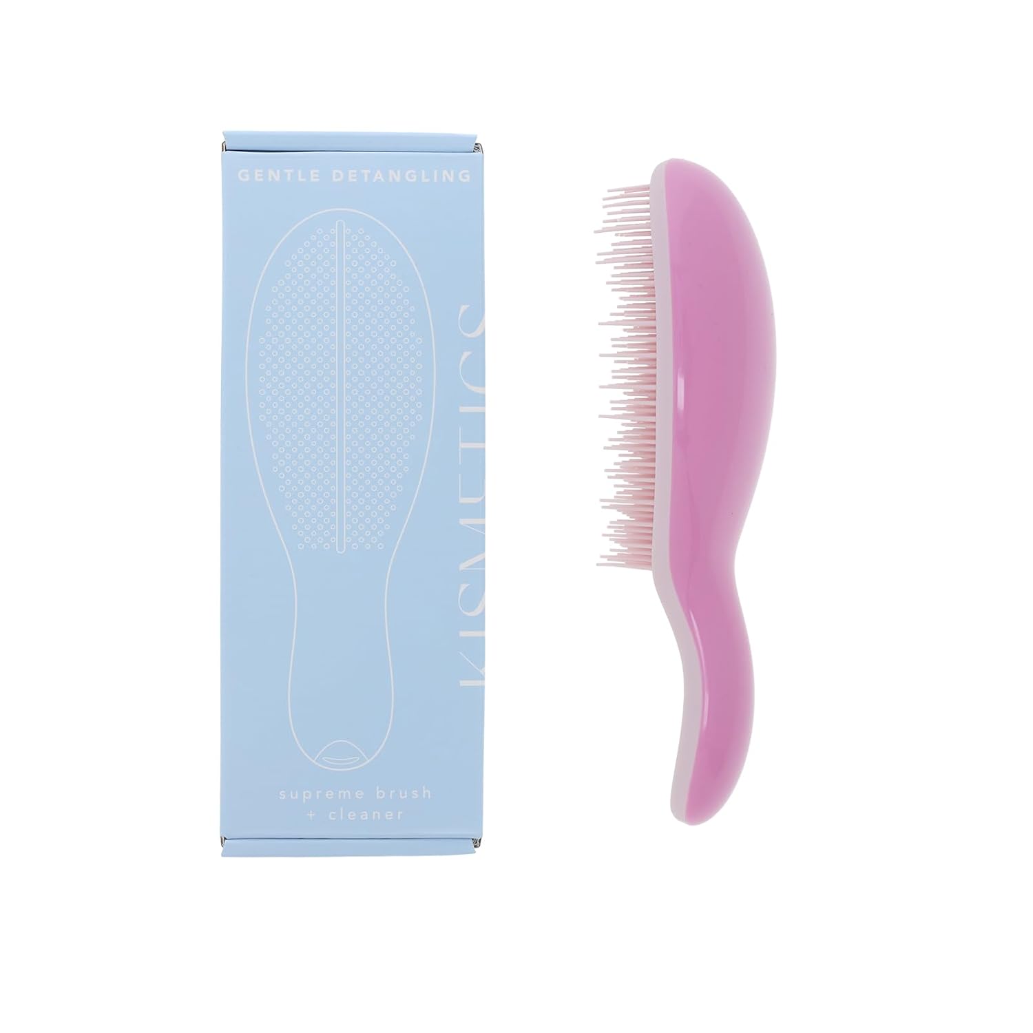 Supreme Brush + Cleaner, Gentle Detangling, Detangler Hair Brush for All Hair Types. For use on Wet or Dry Hair (Lavender Pink) Long Lavender Pink Long
