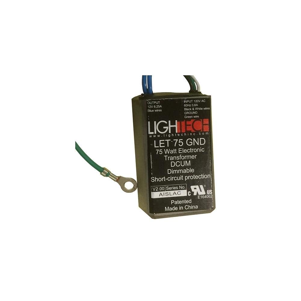 GE 66947 Lightech LET 75 GW Ground Wire (12V/75W) GELT75A12012GW 66947 Halogen Lighting Transformer