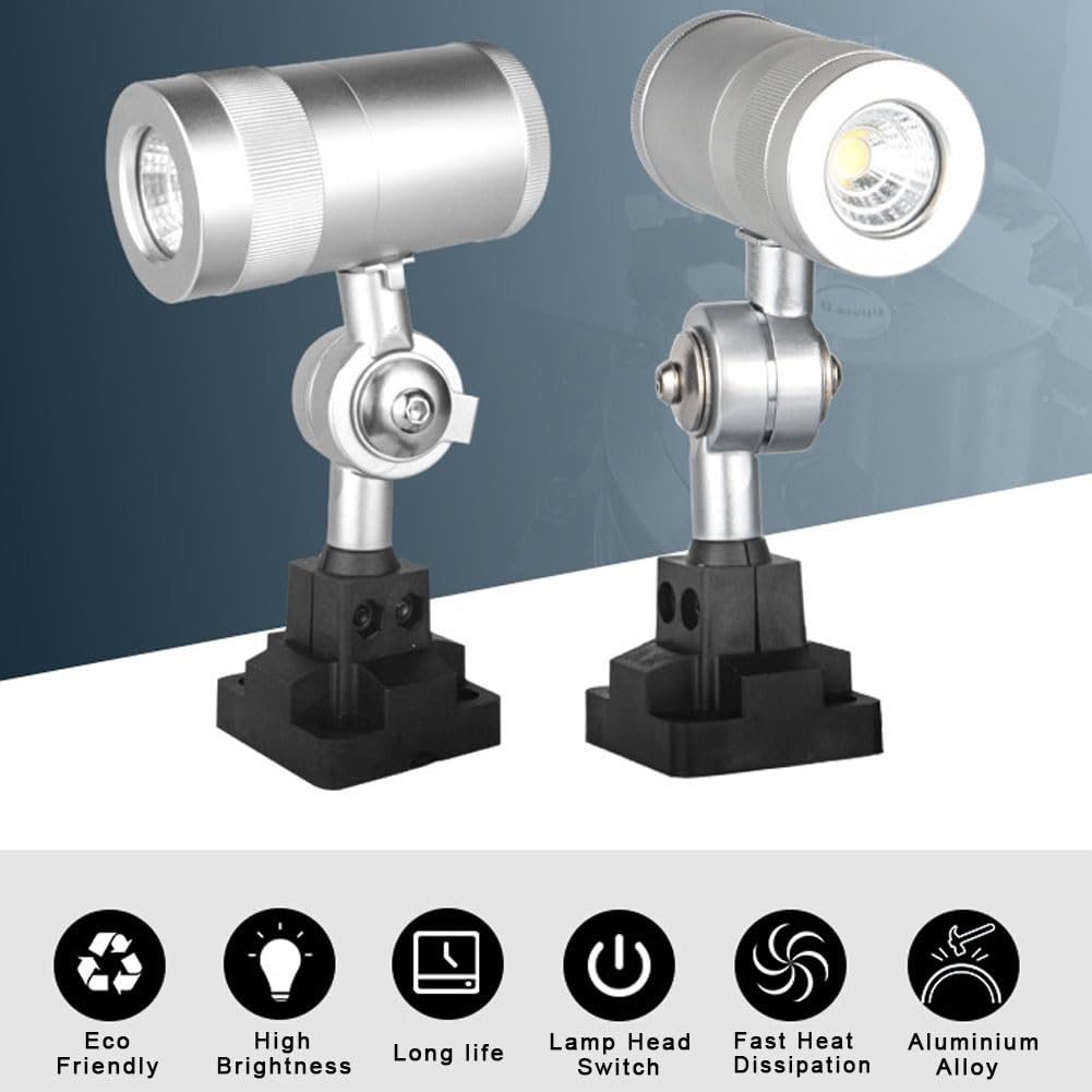 Aluminiowa lampa robocza LED z składanym ramieniem, lampa robocza do warsztatu, wodoszczelna lampa robocza IP67, regulowana do przemysłowych tokarek CNC