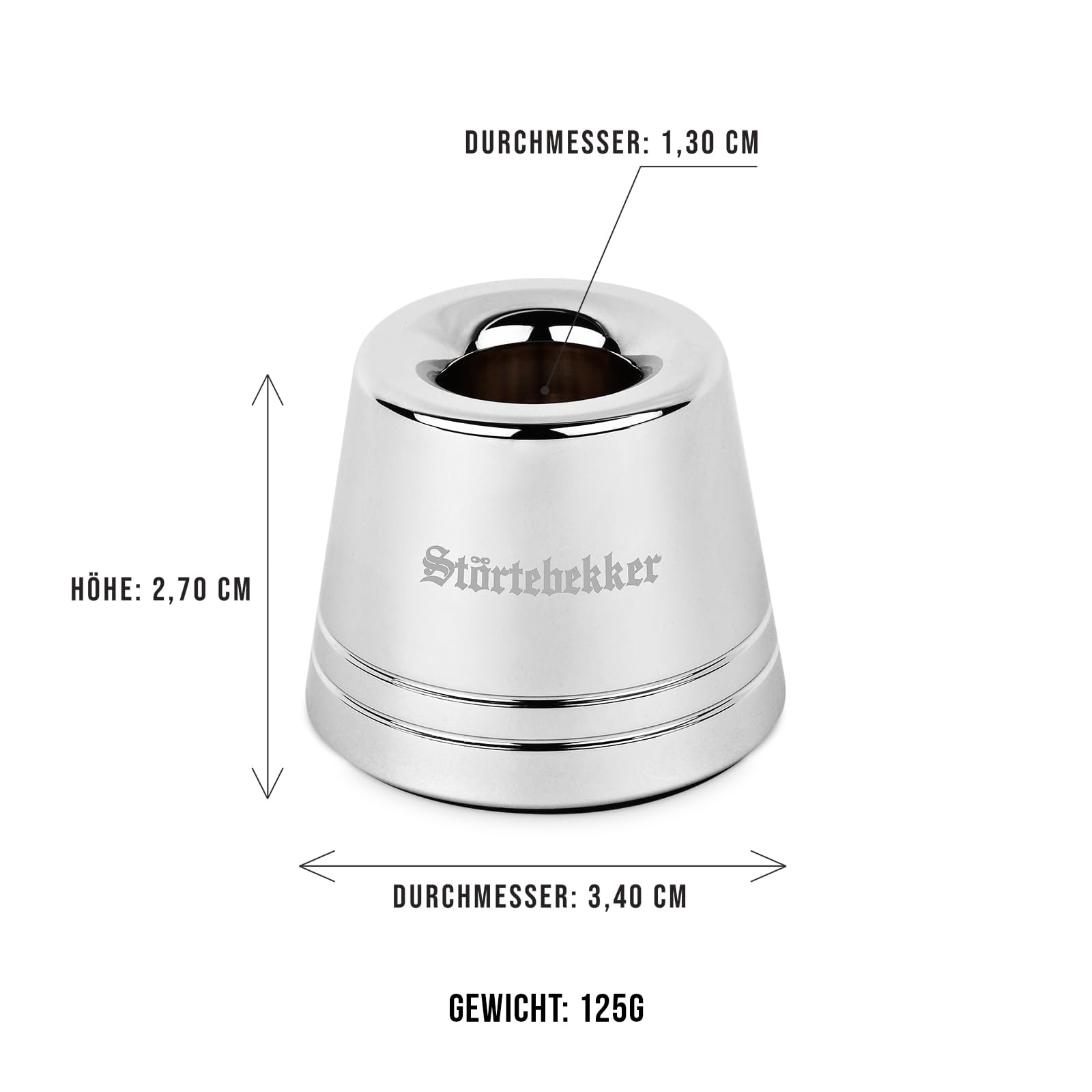 Störtebekker® Premium Rasierhobel 'Hamburg' im Set mit Rasierständer 'Hamburg' - Silber - hochwertiges Zubehör für dein Badezimmer - rutschfester Boden - massiver Stand - 125g - Geschenkidee