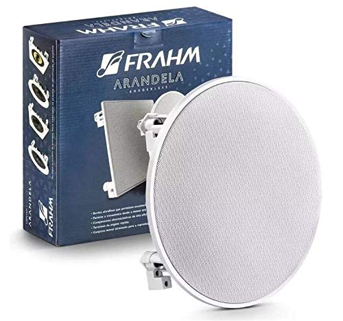 Arandela Redonda 6 Som Ambiente Embutir Teto Gesso Auto Falante Full Range Borderless 40w Rms Frahm