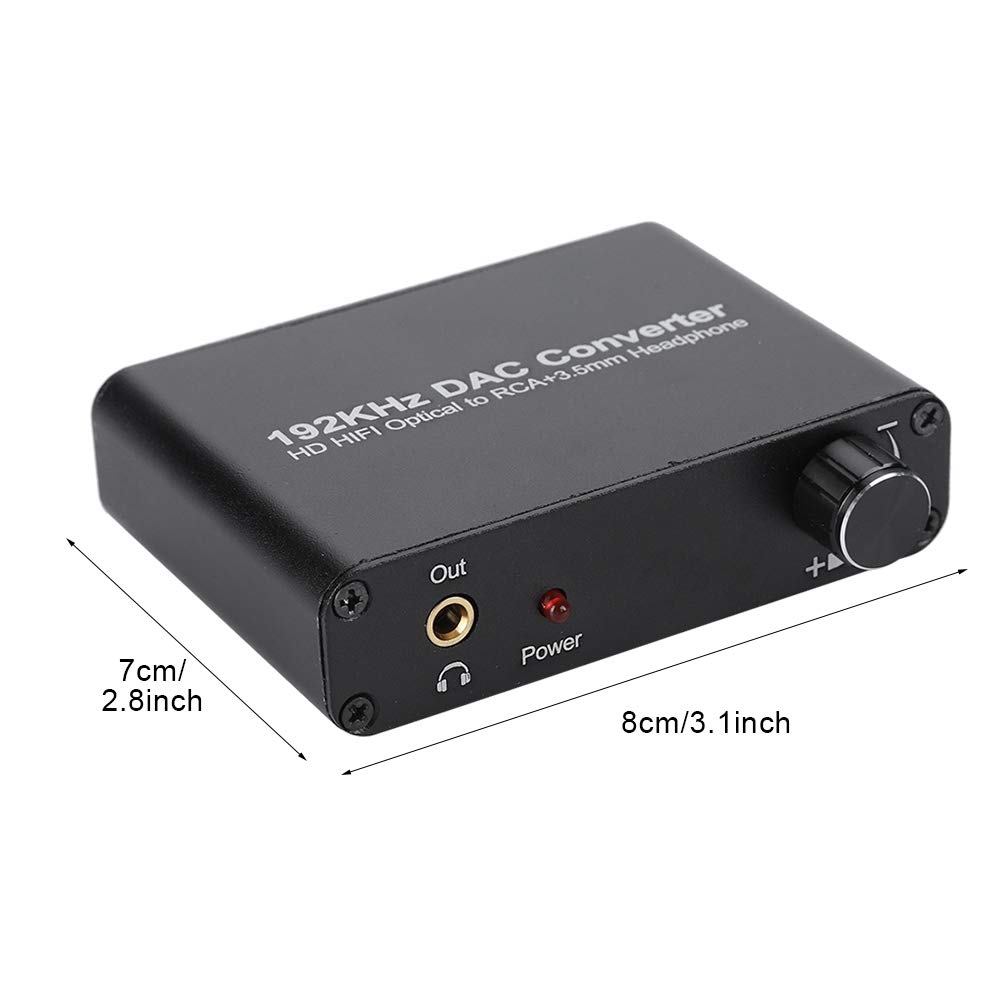 Digital Audio Decoder 5.1 HD with Volume Adjustment, Supports DTS/AC-3, Optical Coaxial Toslink Analog Converter for Network Player, HDTV, DVD