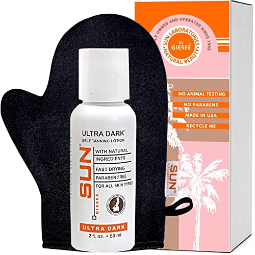 Sun Laboratories By Giesee Ultra Dark Self Tanner with Mitt - Sunless Tanning Lotion for Instant,...
