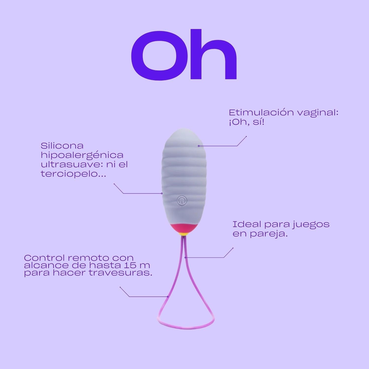 Platanomelón – Vibrador con Control Remoto para Adultos, 4 Intensidades y 7 Modos de Vibración, Recargable – Oh Azul