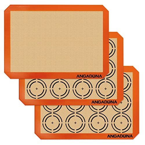 Silicone Baking Mat Set, Non-Stick, Reusable, 3 Half Sheets