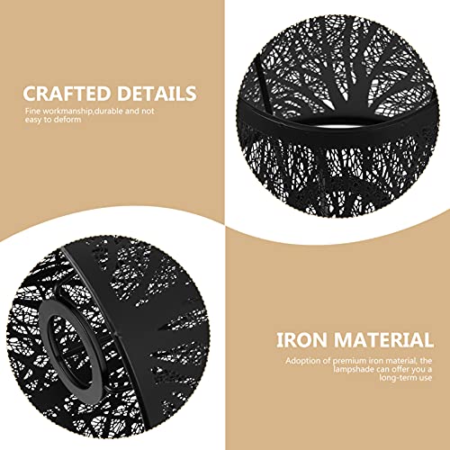 Image of 1pc Wrought Iron Lampshade Decorative Lampshade Durable Practical Desktop Decor Light Bulb Accessory E27 Light Mouth Tree Shadow Home Decor