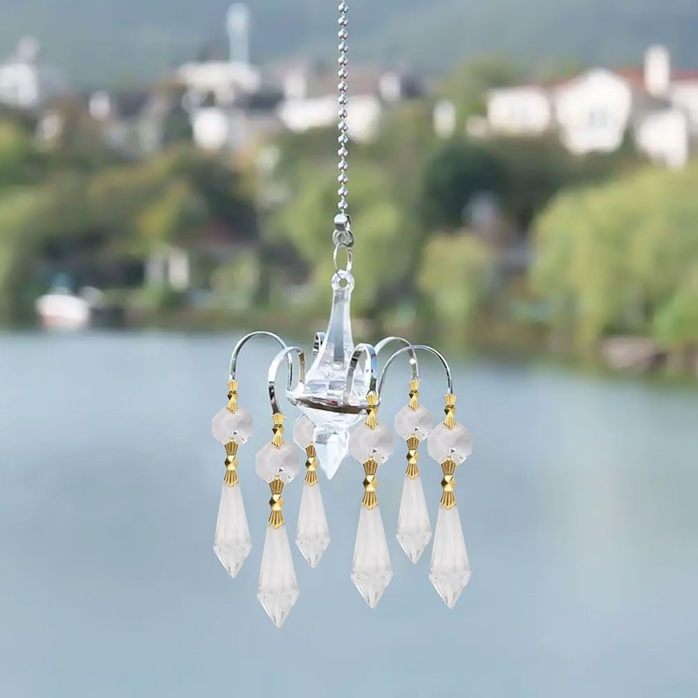 Juego de 20 candelabros transparentes en forma de lágrima para cristales con clips para colgar para añadir elementos y brillo de luz a los accesorios de iluminación (transparente)