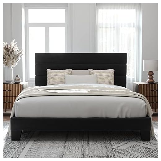 Allewie King Size Velvet Bed Frame with Headboard