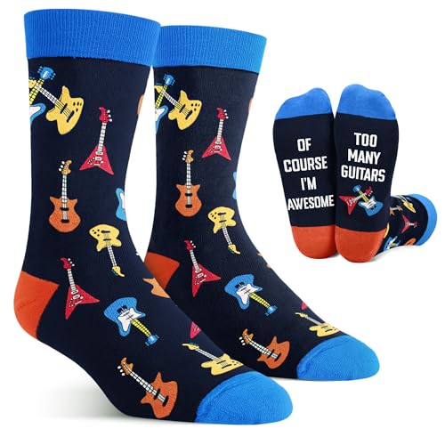 VICRAZY Guitar, Drum Socks For Men – Cool Music Accessories, Funny Musician Presents, Rock & Roll Stocking Stuffers - Les Beatles, Paul McCartney, John Lennon, RIngo Starr, George Harrison VICRAZY Guitar, Drum Socks For Men – Cool Music Accessories, Funny Musician Presents, Rock & Roll Stocking Stuffers