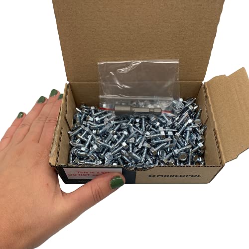 (Pack of 350 pcs) DIN 7504 K Zinc Plated Steel 4.2 x 16 mm Screws, Self-Drilling Sheet Metal Screw, Hex Washer Head - Image 4