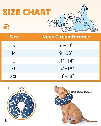 Image of Supet Inflatable Dog Cone Collar Alternative After Surgery, Dog Neck Donut Collar Recovery E Collar, Soft Pet Cone for Small Medium Large Dogs