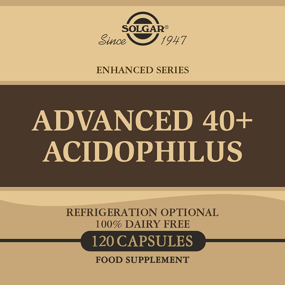 Solgar Advanced 40+ Acidophilus Vegetable Capsules, 120 Count