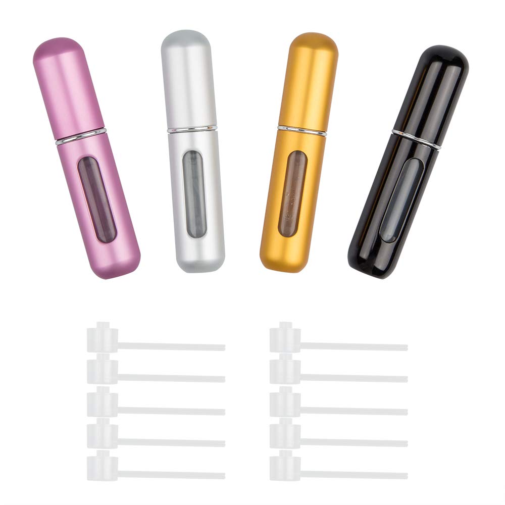 DanziX 4 Pack Empty Case with 10 Pack Pump for Travel and Outdoor Activities-Black,Gold,Silver,Pink