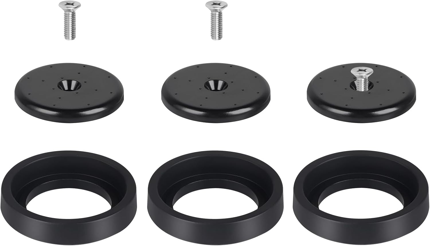 Commercial Spray Valve Repair Kit, 3 Pack Pre-Rinse Sprayer Spray Face Bumper and Screw Repair Part for All Commercial Faucet Sink Dish Sprayer Valve, Black