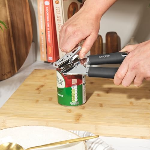 Salter Cosmos Can Opener - Manual Turn Knob, Kitchen Tin Opener, Ergonomic Handle for Arthritic Hands, Weak Hands, Elderly, Camping, Hanging Hook, Easy to Clean, Long Lasting Quality, Matte Grey - Image 4
