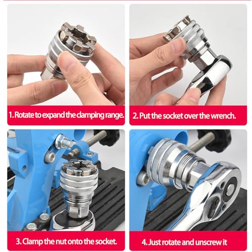 Clé à douille universelle 3/8" réglable pour perçage et fixation précise