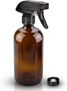 Wedama Amber Glass Spray Bottles, 16 oz Glass Spray Bottles for Cleaning Solutions and Essential Oils, Refillable Empty Sp...