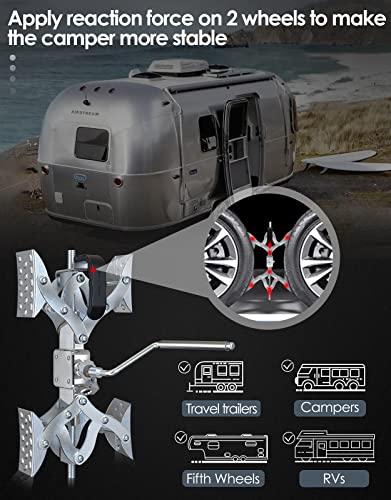 Mahler Gates 2023 Ultra Fast X-Shaped Chocks Wheel Stabilizer For Travel Trailers [Allow Drill Adjust] X Chock Camper Wheel Chock Scissor Anti-Move Tire Rv Accessories And Parts Multi -2 Set #TOP6